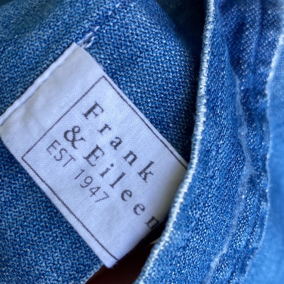 Frank & Eileen Grayson Denim Chambray Distressed Button Front Shirt - Picture 12 of 12